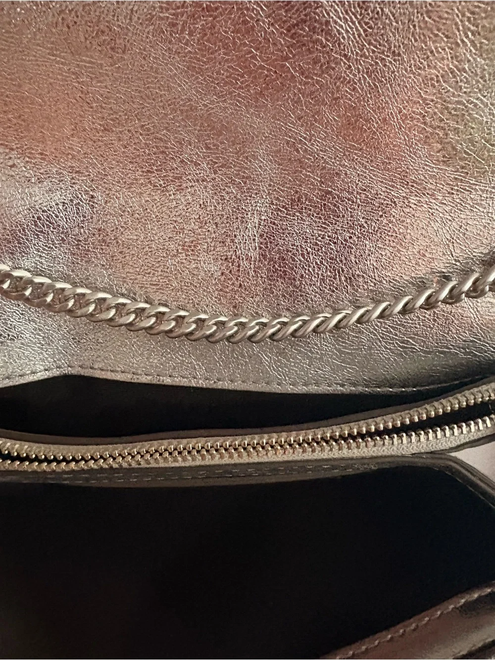 Tory Burch Metallic Silver Quilted Wristlet Clutch